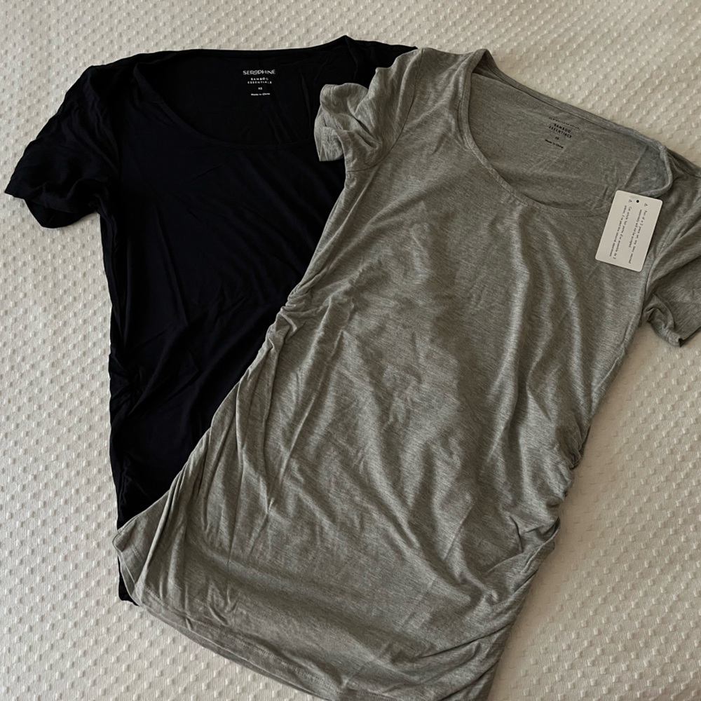 Maternity Women's Navy and Gray Tops